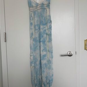 Urban Outfitters Blue & White Tie-Dye Jumpsuit